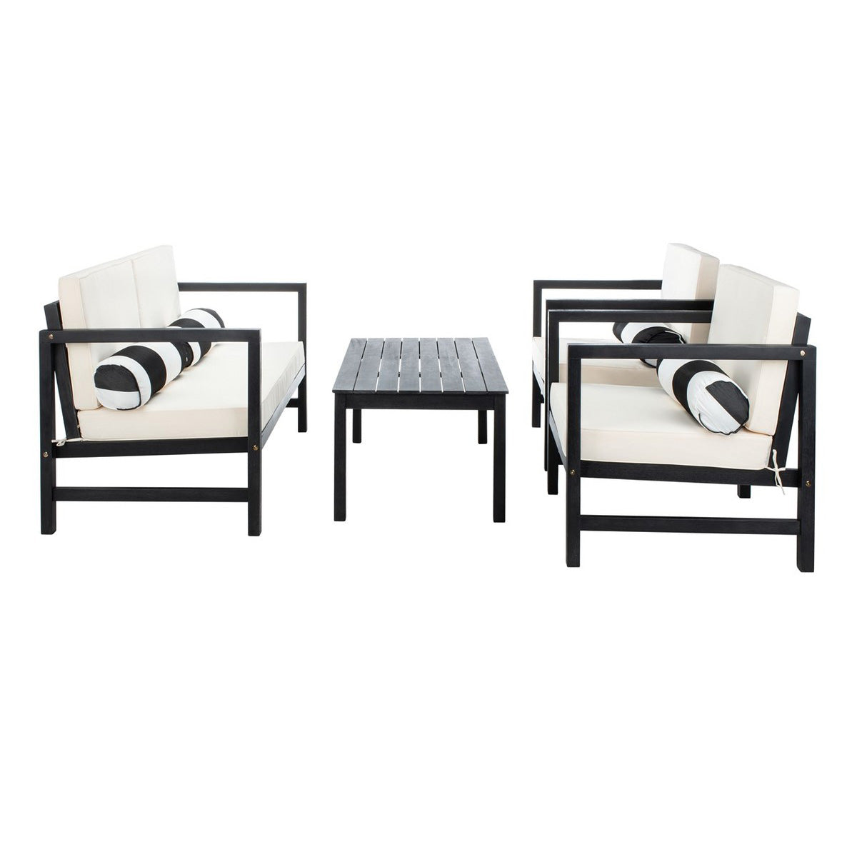 Eleanor 4-Piece Outdoor Living Set White/Black