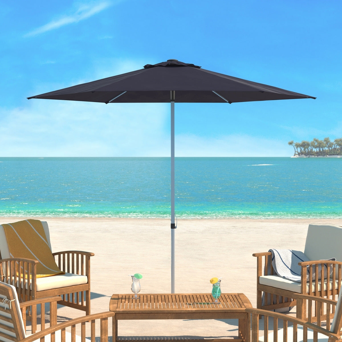 Micaela 9-ft Push Up Round Patio Umbrella
