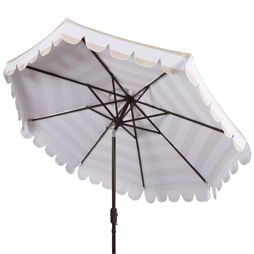 Iris Scallop Striped 9-ft Round Patio Umbrella