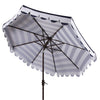 Iris Scallop Striped 9-ft Round Patio Umbrella