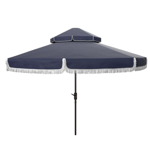 Phoebe Fringe 9-ft Double Top Round Patio Umbrella