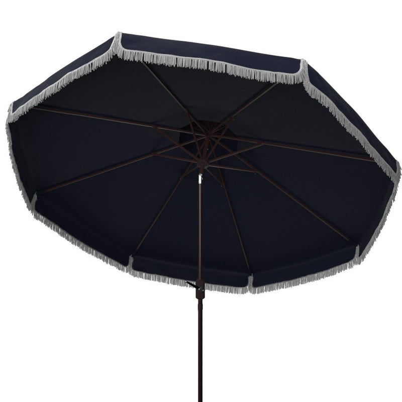 Phoebe Fringe 9-ft Double Top Round Patio Umbrella