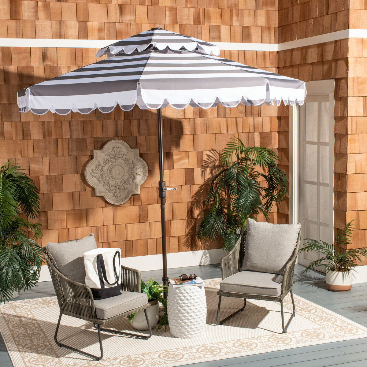 Allegra 9-ft Round Double Top Patio Umbrella