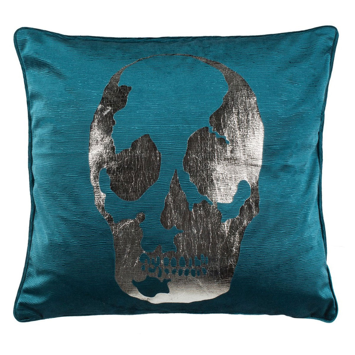 Silver Skull Throw Pillow