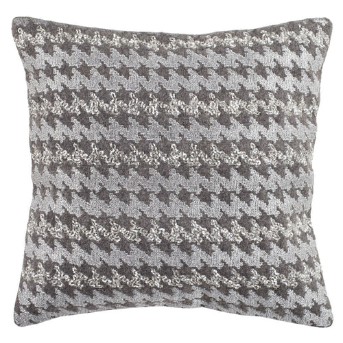 Houndstooth Embellished Throw Pillow
