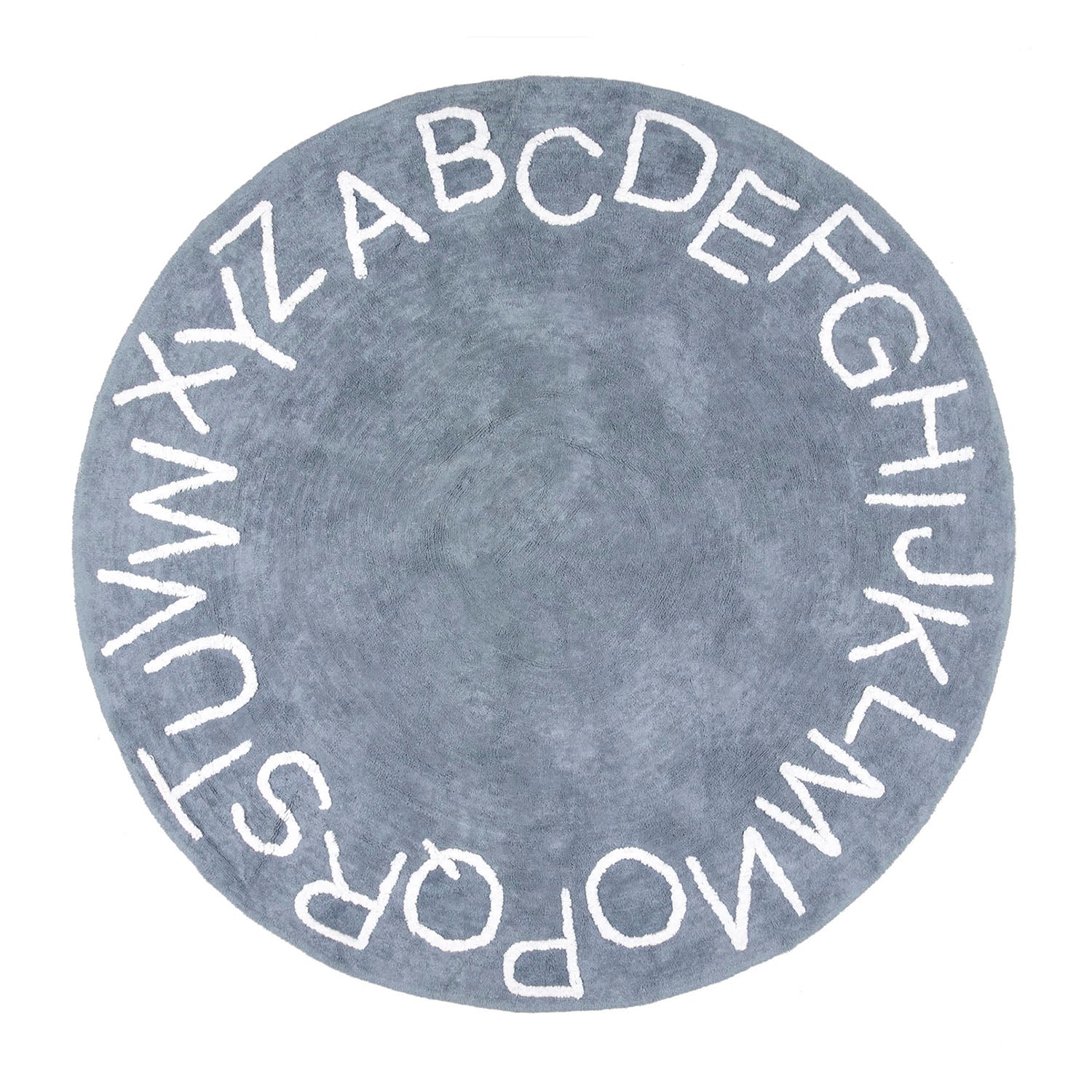 ABC Washable Round Rug - Paynes Gray