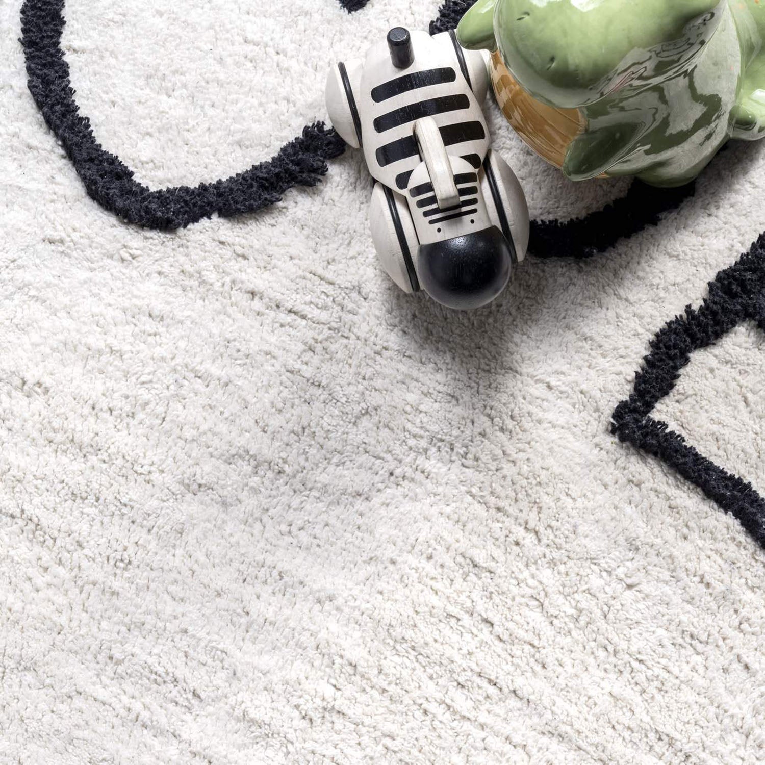 ABC Washable Round Rug - Paynes Gray