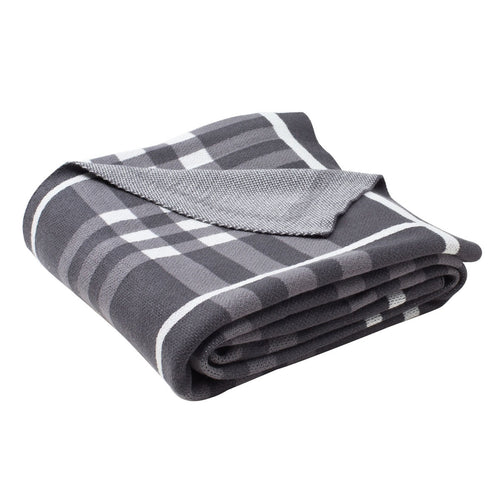Max Gingham Knit Throw Blanket