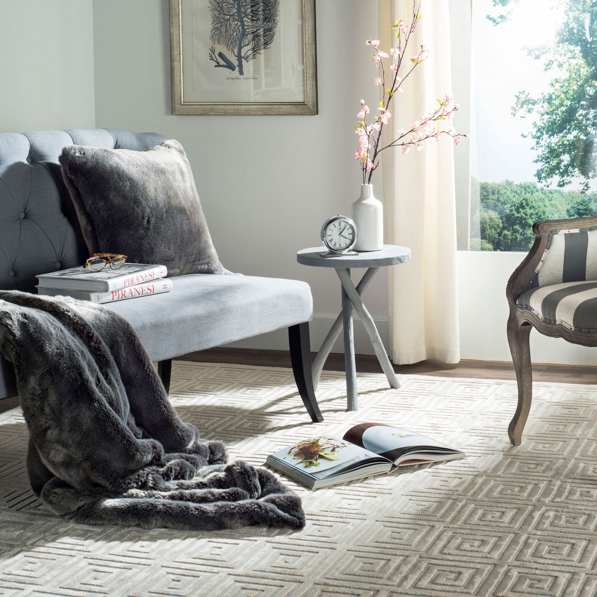 Tanner Faux Silver Throw Blanket